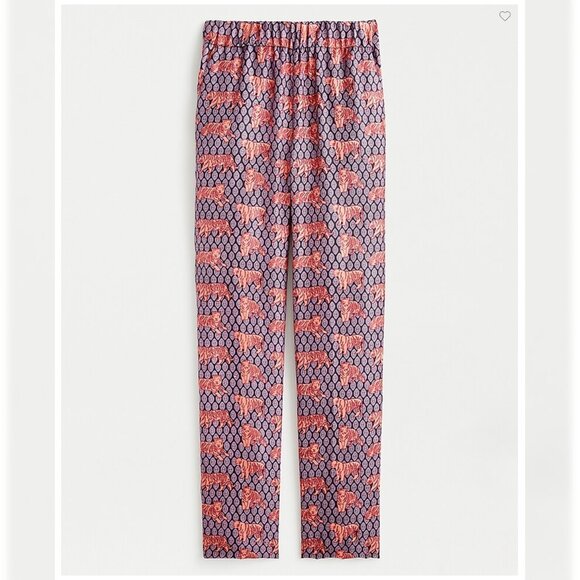 J.Crew Easy pant in roaming tigers print | 100% Silk - Picture 1 of 5